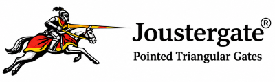 Joustergate Logo with Pointed Triangular Gates