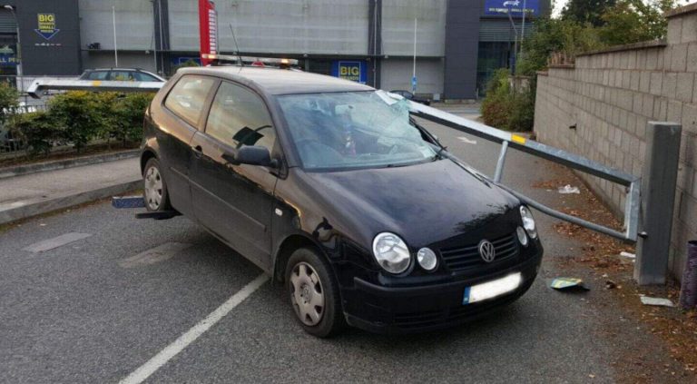 Car collides with metal barrier at Gorey shopping centre